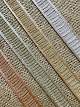 Load image into Gallery viewer, Vintage French Plisse Ribbons with Gold Metallic Thread