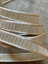 Load image into Gallery viewer, Vintage French Plisse Ribbons with Gold Metallic Thread