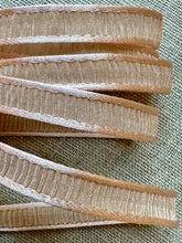 Load image into Gallery viewer, Vintage French Plisse Ribbons with Gold Metallic Thread
