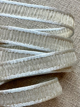 Load image into Gallery viewer, Vintage French Plisse Ribbons with Gold Metallic Thread