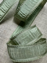 Load image into Gallery viewer, Antique Silk French Plisse Ribbons with Ruffled Edges