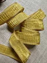 Load image into Gallery viewer, Antique Silk French Plisse Ribbons with Ruffled Edges
