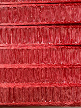 Load image into Gallery viewer, Antique French Plisse Ribbon in Persimmon and Silver Metal