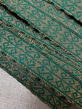 Load image into Gallery viewer, Anntique Gold Metallic and Green Trim