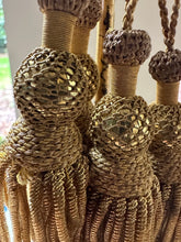 Load image into Gallery viewer, Antique Hand Netted Gold Bullion Tassels with Cord