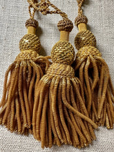 Load image into Gallery viewer, Antique Hand Netted Gold Bullion Tassels with Cord