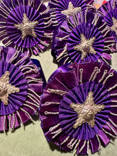 Load image into Gallery viewer, Silver Metal And Satin Ribbon Medallion