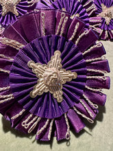 Load image into Gallery viewer, Silver Metal And Satin Ribbon Medallion