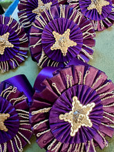 Load image into Gallery viewer, Silver Metal And Satin Ribbon Medallion