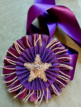 Load image into Gallery viewer, Silver Metal And Satin Ribbon Medallion