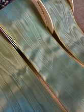 Load image into Gallery viewer, Moiré  Ribbon in Three Different Widths Changeable Turquoise and Yellow