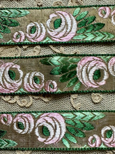 Load image into Gallery viewer, Antique French Art Nouveau Pink Ombre Roses Ribbon