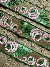 Load image into Gallery viewer, Antique French Art Nouveau Pink Ombre Roses Ribbon