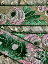 Load image into Gallery viewer, Antique French Art Nouveau Pink Ombre Roses Ribbon