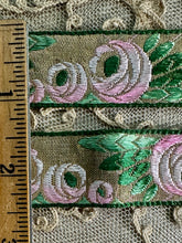 Load image into Gallery viewer, Antique French Art Nouveau Pink Ombre Roses Ribbon