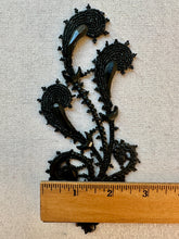 Load image into Gallery viewer, Antique Jet Glass and Beaded Applique Pair