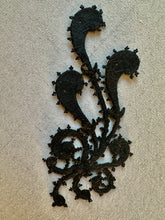Load image into Gallery viewer, Antique Jet Glass and Beaded Applique Pair
