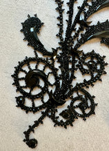 Load image into Gallery viewer, Antique Jet Glass and Beaded Applique Pair