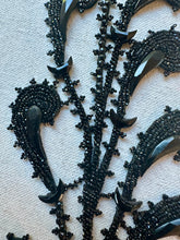 Load image into Gallery viewer, Antique Jet Glass and Beaded Applique Pair
