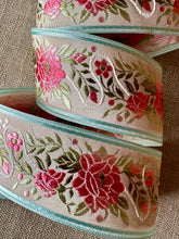 Load image into Gallery viewer, Vintage Pink Ombre Roses and Buds Ribbon Three Different