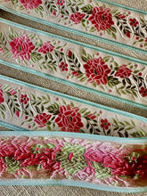 Load image into Gallery viewer, Vintage Pink Ombre Roses and Buds Ribbon Three Different