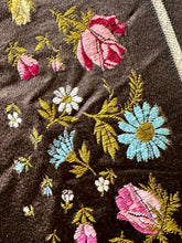 Load image into Gallery viewer, Antique Moss Rose and Blue Flower Silk Ribbon