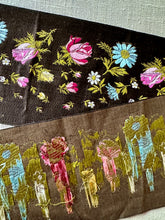 Load image into Gallery viewer, Antique Moss Rose and Blue Flower Silk Ribbon