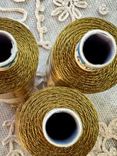 Load image into Gallery viewer, Antique Gold Silk Sewing Thread Two Different Sizes