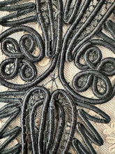 Load image into Gallery viewer, Antique Hand Sewn Large Cord Applique Pair