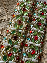 Load image into Gallery viewer, Vintage Designer Hand Beaded Trim Three Yards
