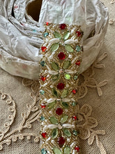 Load image into Gallery viewer, Vintage Designer Hand Beaded Trim Three Yards