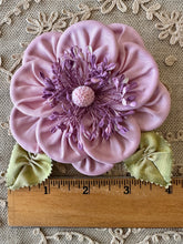 Load image into Gallery viewer, Ribbon Work Flowers with Silk Ombre Leaves