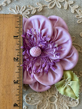 Load image into Gallery viewer, Ribbon Work Flowers with Silk Ombre Leaves