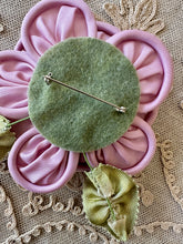 Load image into Gallery viewer, Ribbon Work Flowers with Silk Ombre Leaves