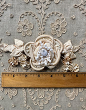 Load image into Gallery viewer, Three Antique and Silk Satin Ribbon Flowers