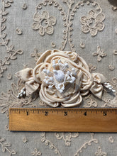 Load image into Gallery viewer, Three Antique and Silk Satin Ribbon Flowers