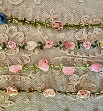 Load image into Gallery viewer, Antique French Rococo Silk Roses Trim Four Different