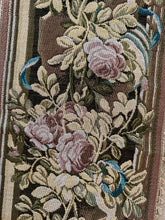 Load image into Gallery viewer, Vintage French Woven Tapestry Roses and Ribbon Panel