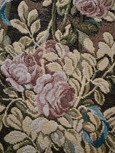 Load image into Gallery viewer, Vintage French Woven Tapestry Roses and Ribbon Panel