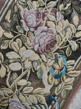 Load image into Gallery viewer, Vintage French Woven Tapestry Roses and Ribbon Panel