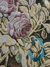 Load image into Gallery viewer, Vintage French Woven Tapestry Roses and Ribbon Panel