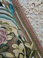 Load image into Gallery viewer, Vintage French Woven Tapestry Roses and Ribbon Panel