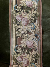 Load image into Gallery viewer, Vintage French Woven Tapestry Roses and Ribbon Panel