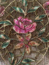 Load image into Gallery viewer, Antique French Tambour Embroidered Bronze Metal Applique