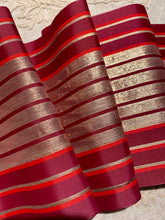 Load image into Gallery viewer, French Gold Stripe Millinery Antique Ribbon