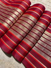 Load image into Gallery viewer, French Gold Stripe Millinery Antique Ribbon