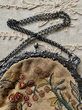 Load image into Gallery viewer, Antique French Petit Point Handbag with Silver Fittings