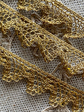 Load image into Gallery viewer, Gold Metal Lace Scalloped Border - French