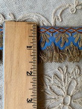 Load image into Gallery viewer, Blue Antique Trim with Gold, Silver & Copper Metal Threads