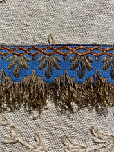 Load image into Gallery viewer, Blue Antique Trim with Gold, Silver & Copper Metal Threads